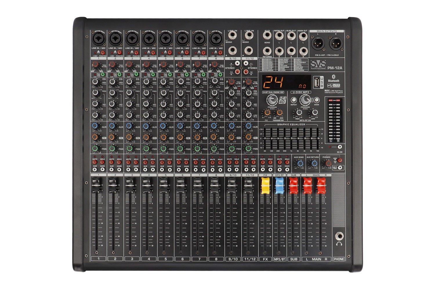 SVS Audiotechnik mixers PM-12A Активный аналоговый микшерный пульт, 12-канальный в Сатке